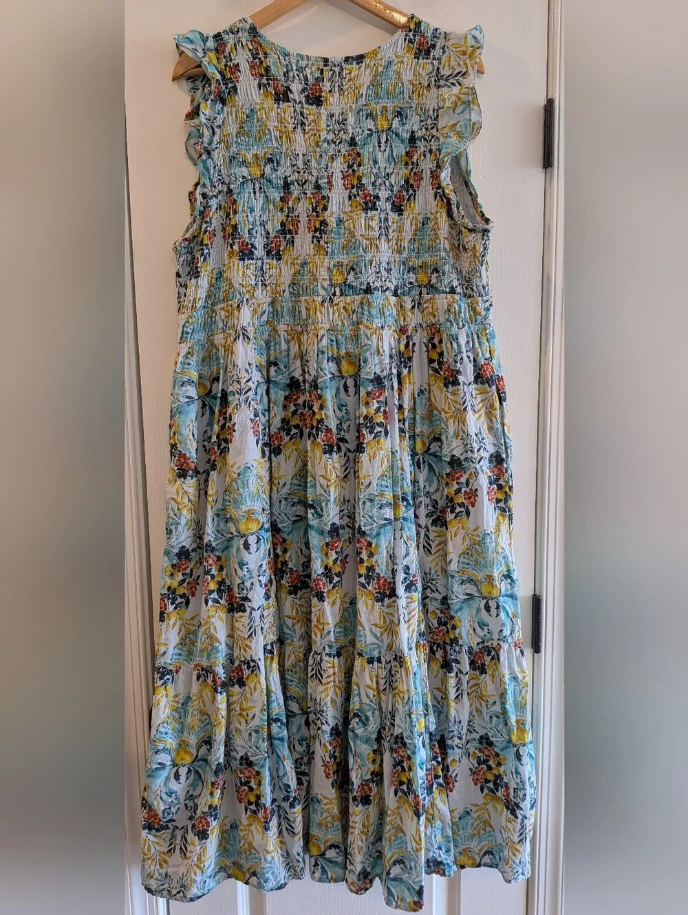 Anthropologie Peregrine Midi‎ Dress Floral Tiered Bohemian Cottagecore Size 2X - Picture 9 of 15